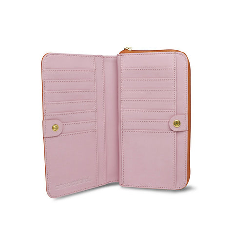 The Robin Orange Leather Zip Wallet