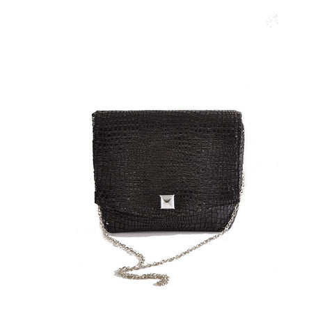 Boa Square Clutch in Black