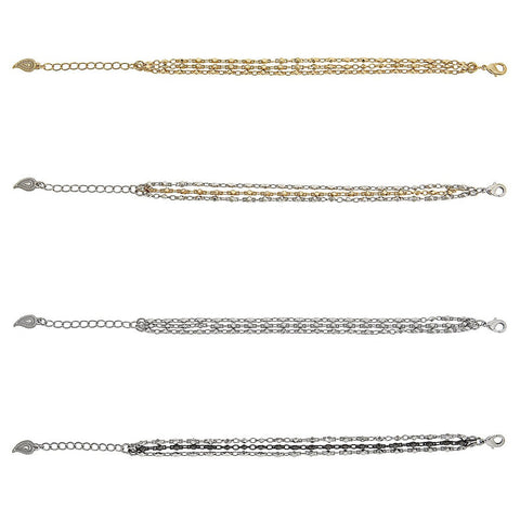 Akira Multi-Strand Bracelet in Silver & Gunmetal