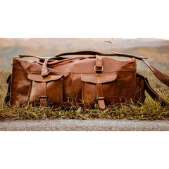 Leather Overhead Duffle