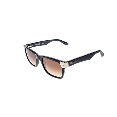 Shiny Black with Gold Tone Metal Wayfarers