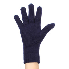 Womens Cable Knit Winter Gloves with Wooden Button Lined