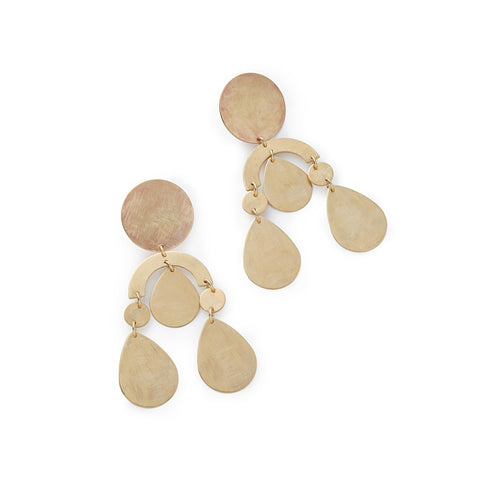 Cassia Chandelier Earrings in Brass