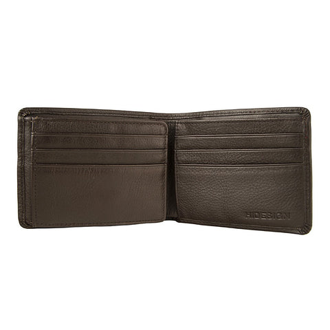 Angle Stitch Leather Multi-Compartment Leather Wallet in Brown