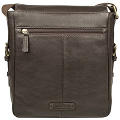 William Vertical Leather Messenger in Brown