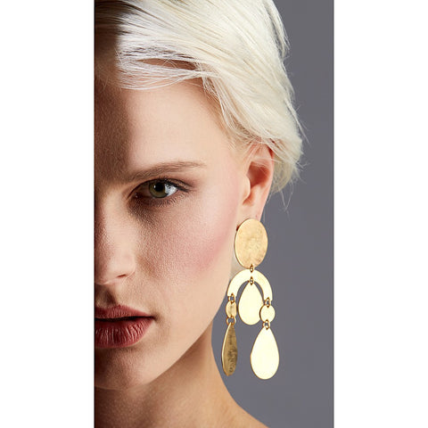 Cassia Chandelier Earrings in Brass