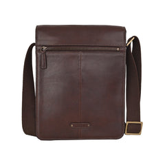 Aiden Medium Leather Messenger Bag in Brown