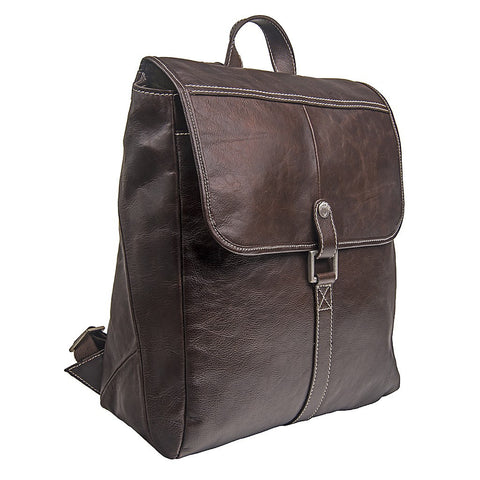 Hector Leather Backpack in Dark Brown