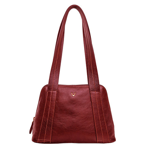 Cerys Small Leather Shoulder Bag in Red