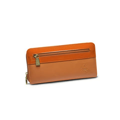 The Robin Orange Leather Zip Wallet