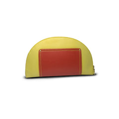 Hoopoe Saffiano Leather Clutch in Yellow/Red
