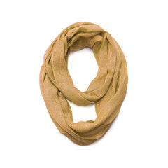 Tan & Gold Metallic Infinity Scarf