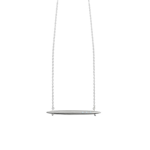 Suspended Diamond Silver Spike Necklace