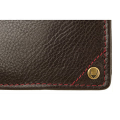 Angle Stitch Leather Multi-Compartment Leather Wallet in Brown