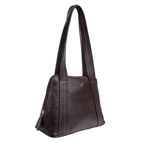 Cerys Small Leather Shoulder Bag in Brown