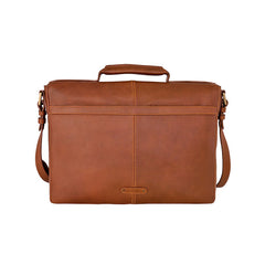 Charles Leather 15" Laptop Compatible Briefcase in Brown
