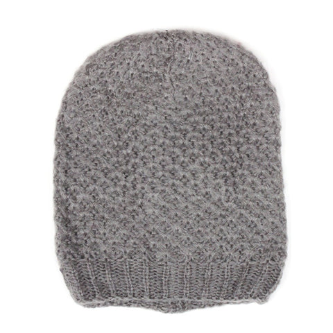 Ringlet Textured Slouchy Beanie in Gray