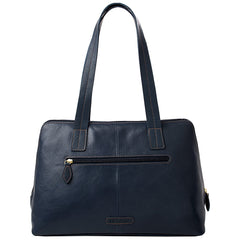 Cerys Leather Multi-Compartment Tote in Blue