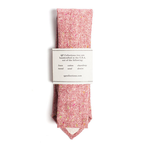 Wool Tweed Necktie in Rose