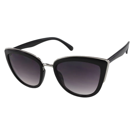 Oversize Cateye Sunglasses with Metal Accents