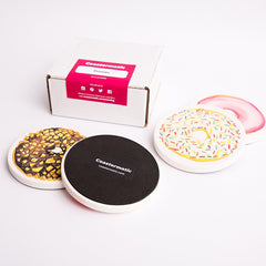 Delectible Donut Designs Absorbent Coasters
