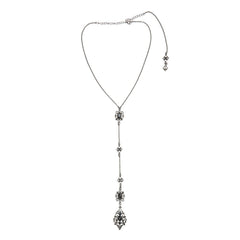 Victorian Lariat Necklace in Hematite