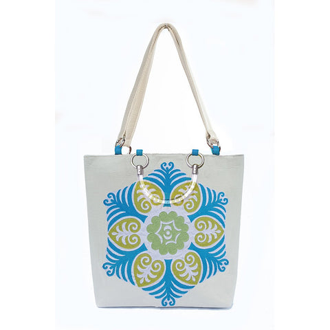 Suzani Large Tote in Blue & Green
