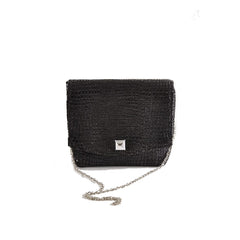 Boa Square Clutch in Black