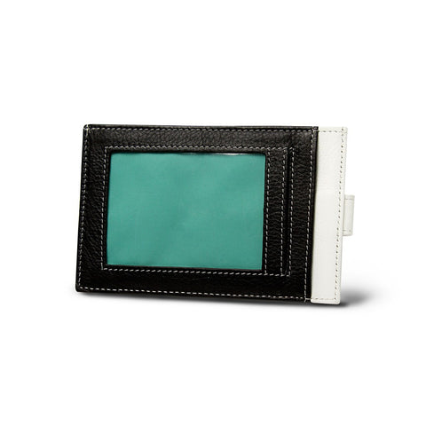 The Finch Black/White Leather Cardholder
