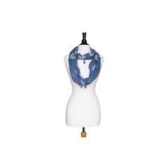 Sunflower Tassel Infinity Scarf in Blue