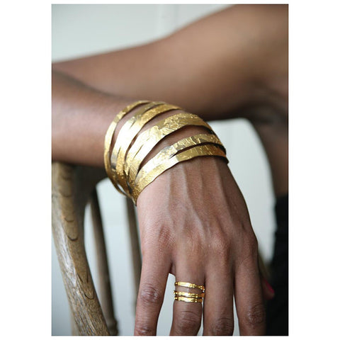 Hand Etched Gold Toned Bangles Set of 3