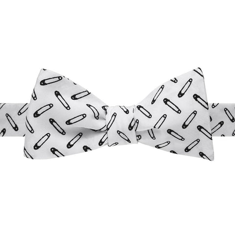 Safety Pin Print Bow Tie