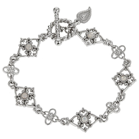 Valencia Bracelet in Opalite & Silver