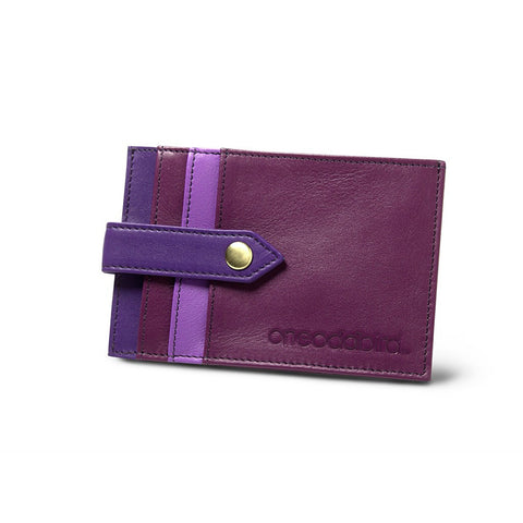 The Finch Purple Leather Cardholder
