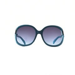 Oversize Round Sunglasses with Cut Out Frame and Subtle Metal Accents