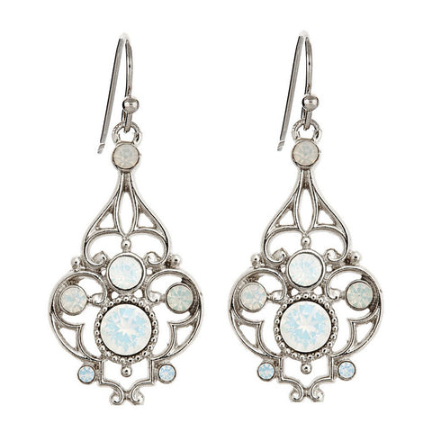 Vavant Drop Earrings in Silver & Opalite