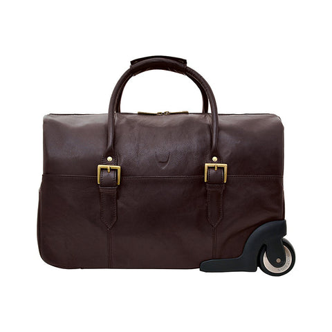 Charles Leather Wheeled Travel Weekend Luggage Bag