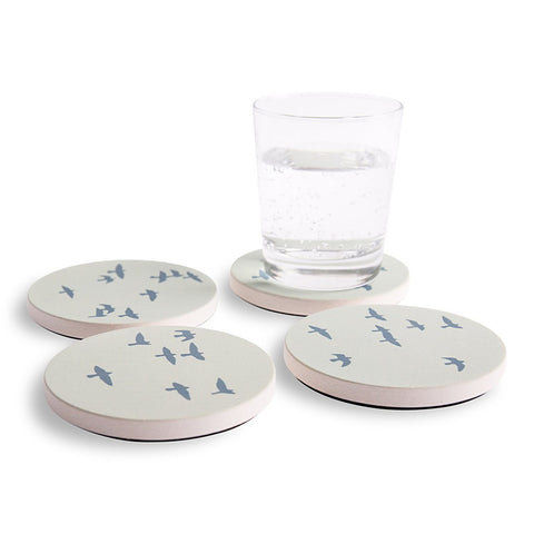 Contemporary Bird Design Absorbent Ceramic Coasters