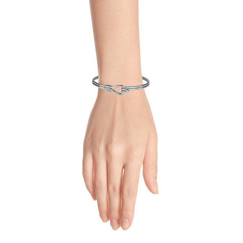 Silver Knotted Wire Bracelet