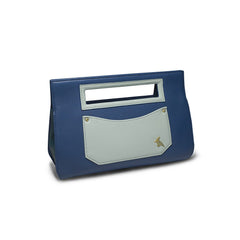 Blue Leather Clutch Handbag - Whippoorwill