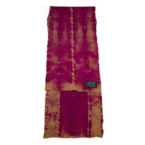 Wool Stitched Hide Long Scarf in Fuchsia