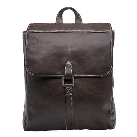 Hector Leather Backpack in Dark Brown