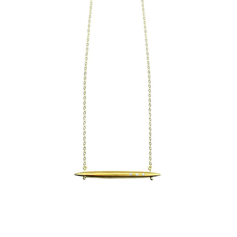 Suspended Diamond Gold Spike Necklace