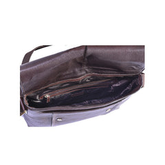 Aiden Medium Leather Messenger Bag in Brown