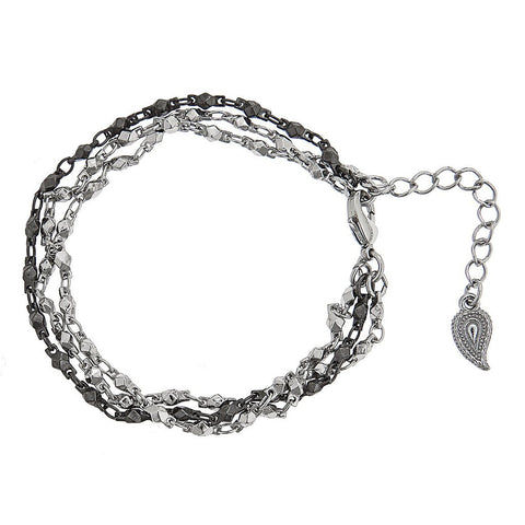 Akira Multi-Strand Bracelet in Silver & Gunmetal