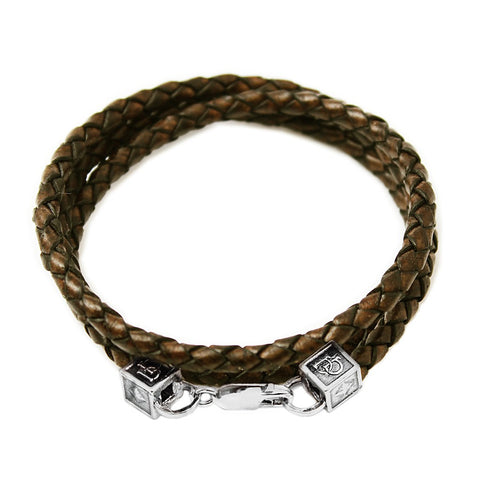 Dark Brown Brass Cube Bracelet