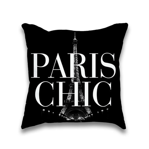Paris Chic Eiffel Tower Print Throw Pillow