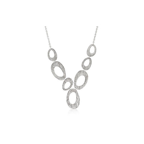 Textured Silver Circle Necklace
