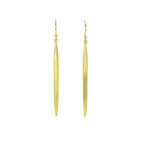Long Gold Spike Earrings