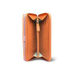 The Robin Orange Leather Zip Wallet